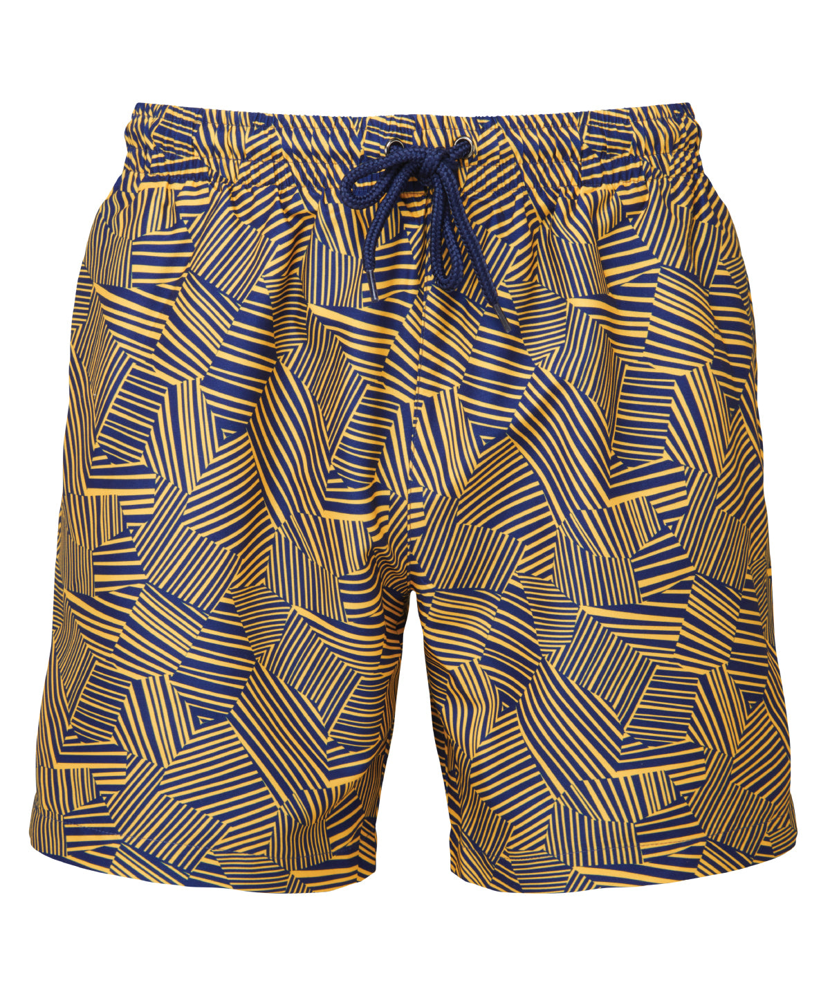 Wombat Men's swim shorts in Navy/Mustard, front view