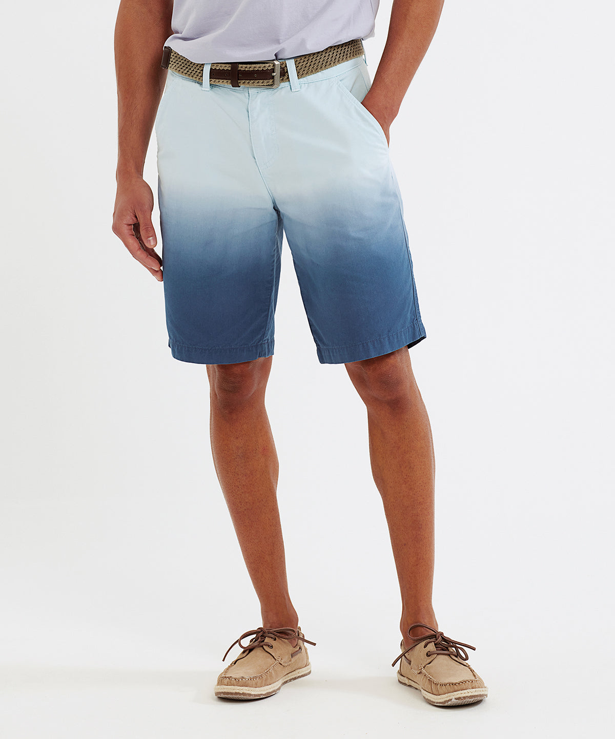 Wombat Men’s dip-dye shorts in Blue, lifestyle photo