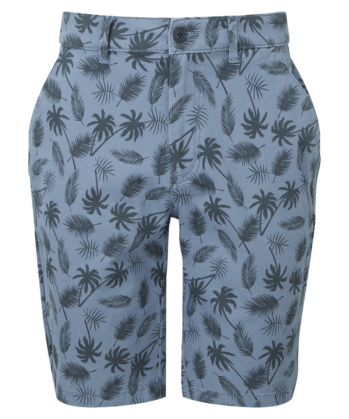 Wombat Men’s palm print shorts in Blue, front view