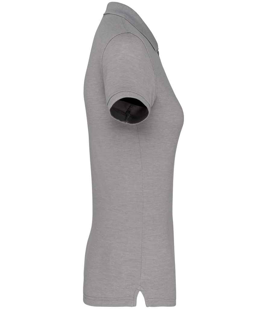 WK Designed To Work Ladies Anti-Bacterial Piqué Polo Shirt in Oxford Grey, side view