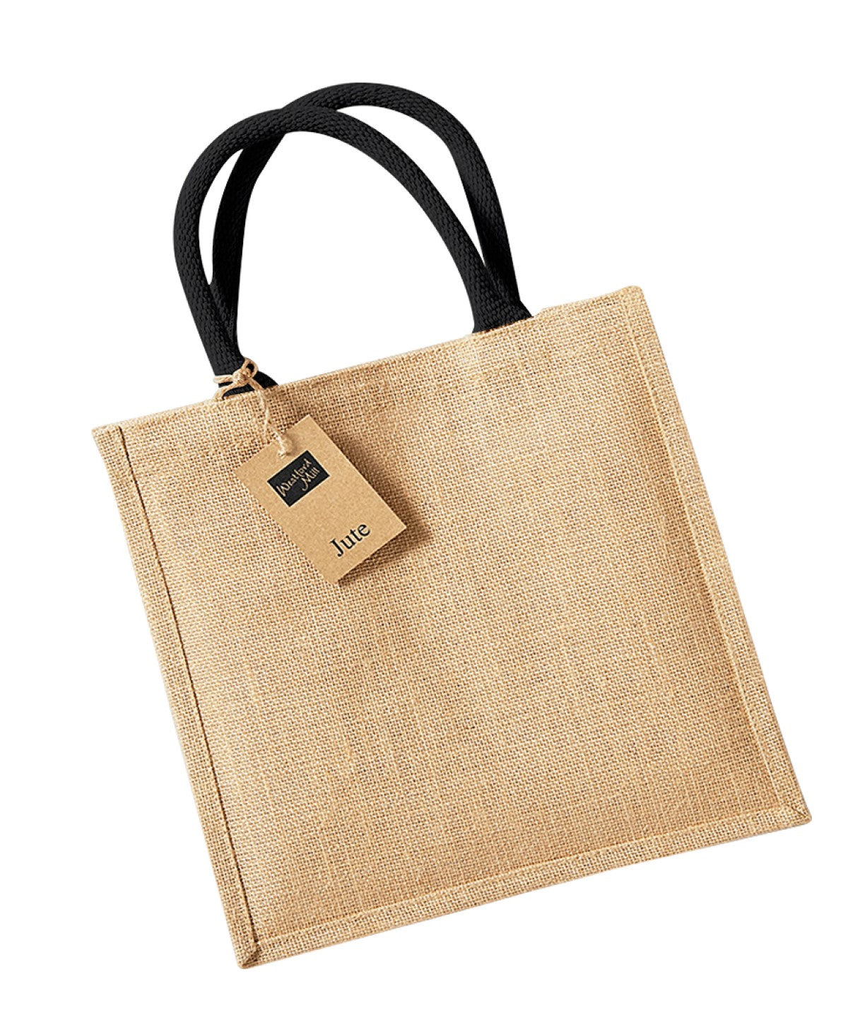 Westford Mill Jute midi tote in Natural/Black, front view