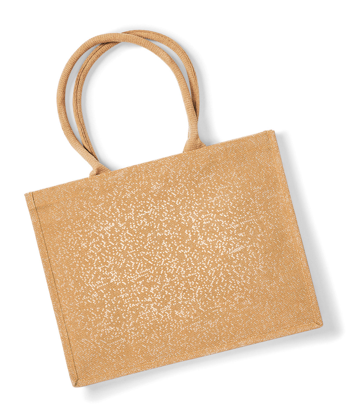 Westford Mill Shimmer jute shopper in Natural Gold, lifestyle photo