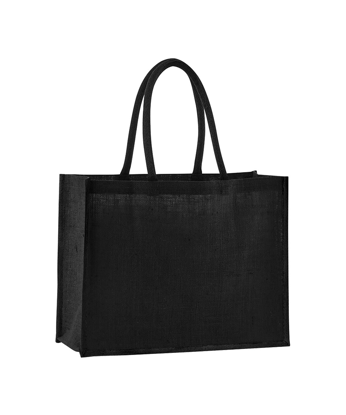 Westford Mill Natural starched jute classic shopper in Black/Black, front view