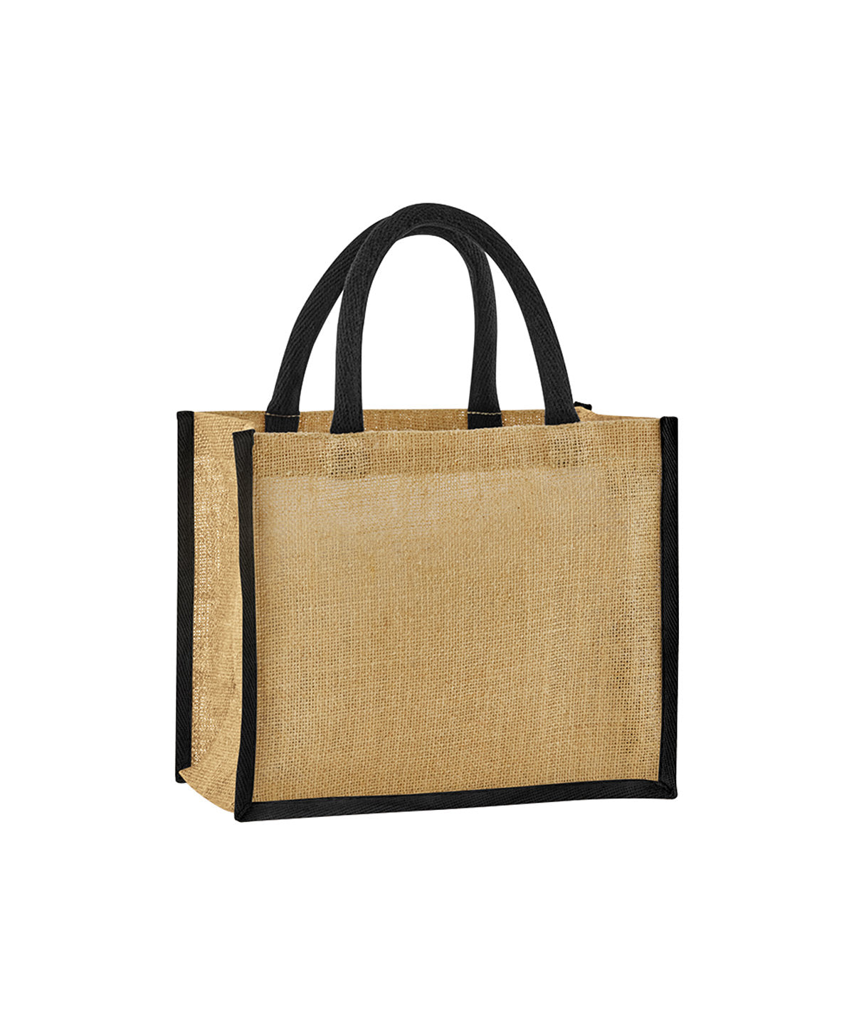 Westford Mill Natural starched jute midi tote in Natural/Black, front view