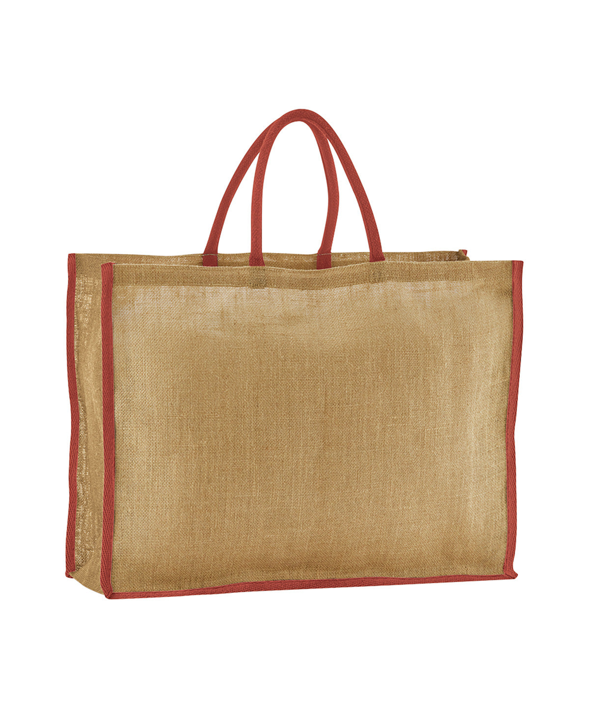Westford Mill Natural starched jute market shopper in Natural/Orange Rust, front view