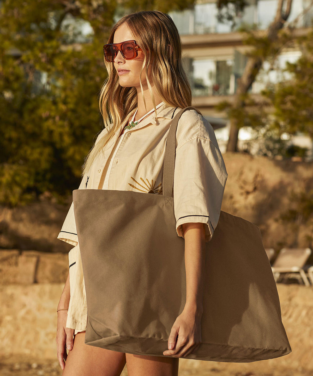 Westford Mill Oversized canvas tote bag, lifestyle photo