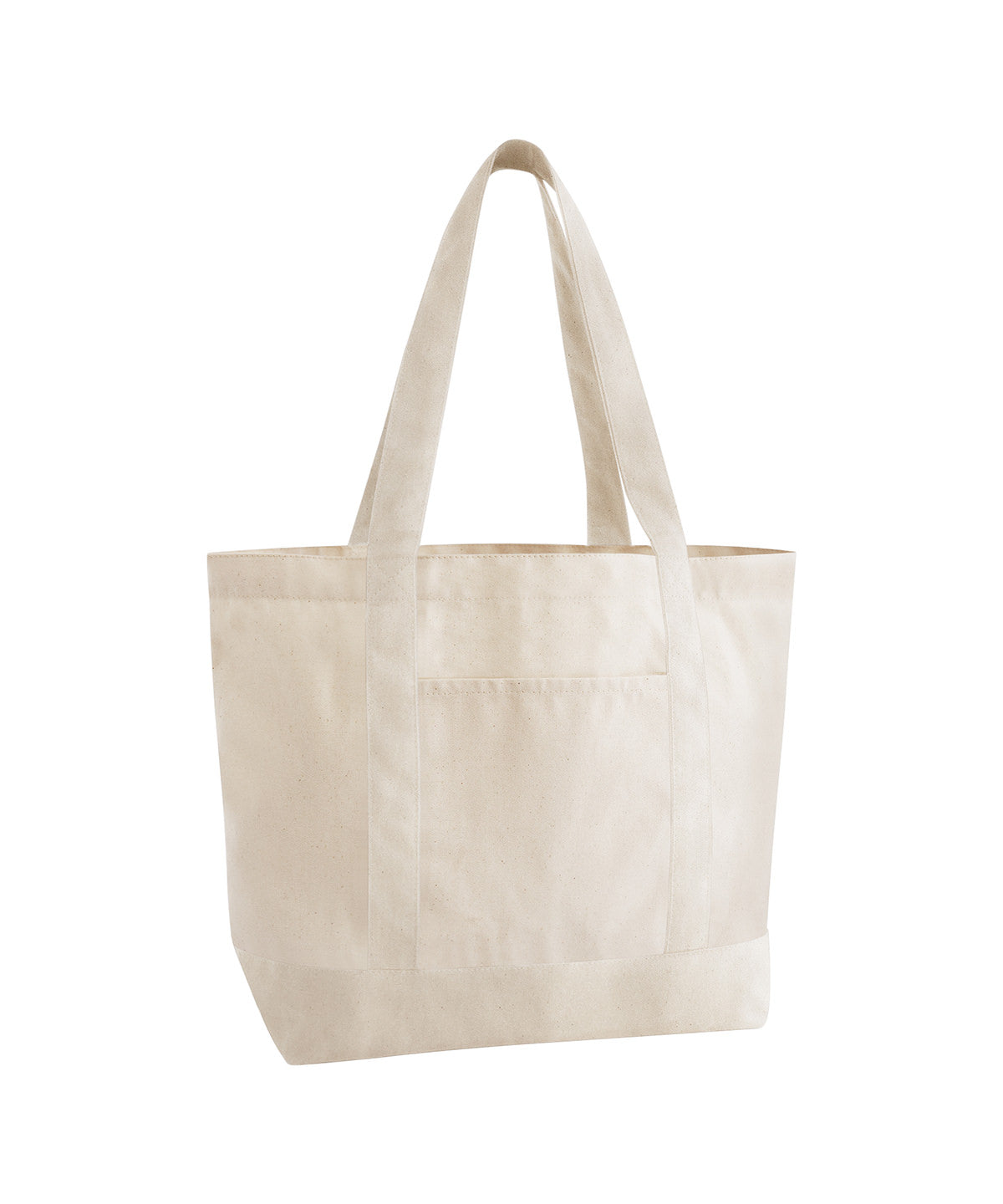 Westford Mill EarthAware organic varsity shopper in Natural, front view