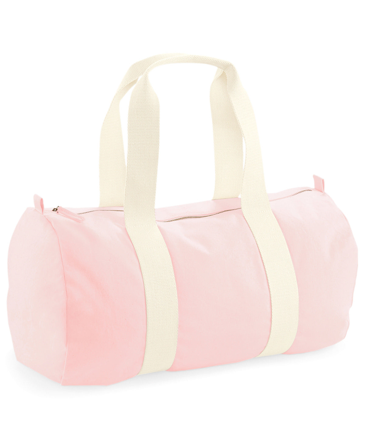 Westford Mill EarthAware organic barrel bag in Pastel Pink, front view