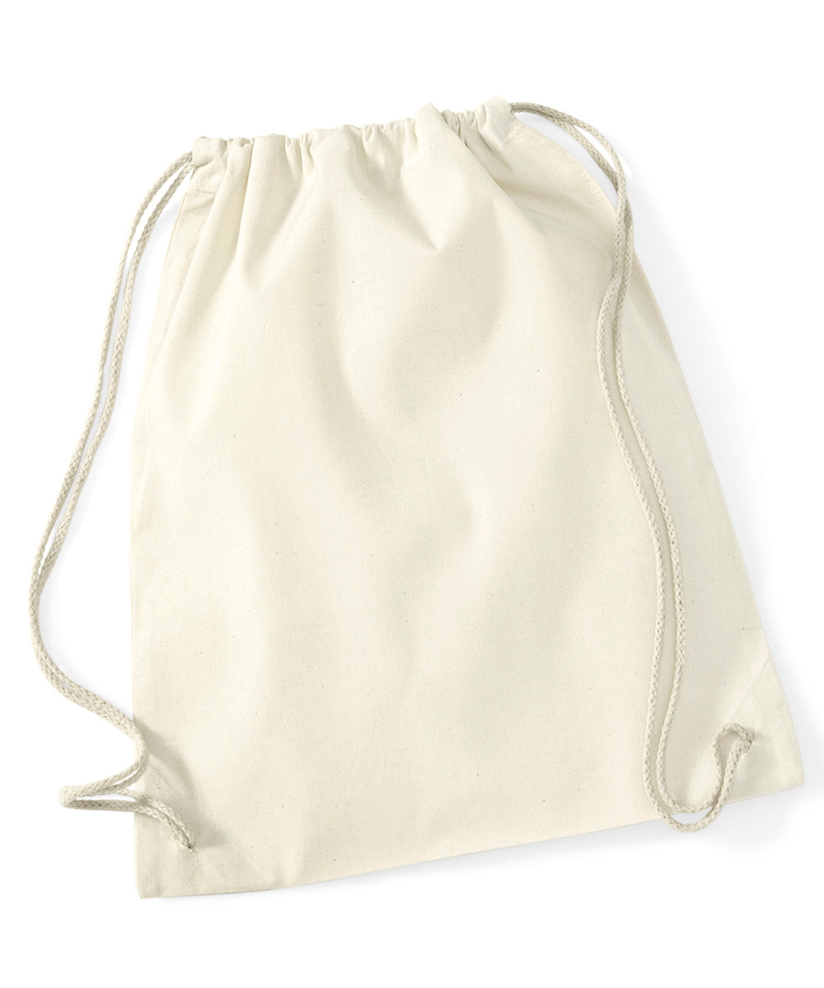 Westford Mill Recycled cotton gymsac in Natural, front view