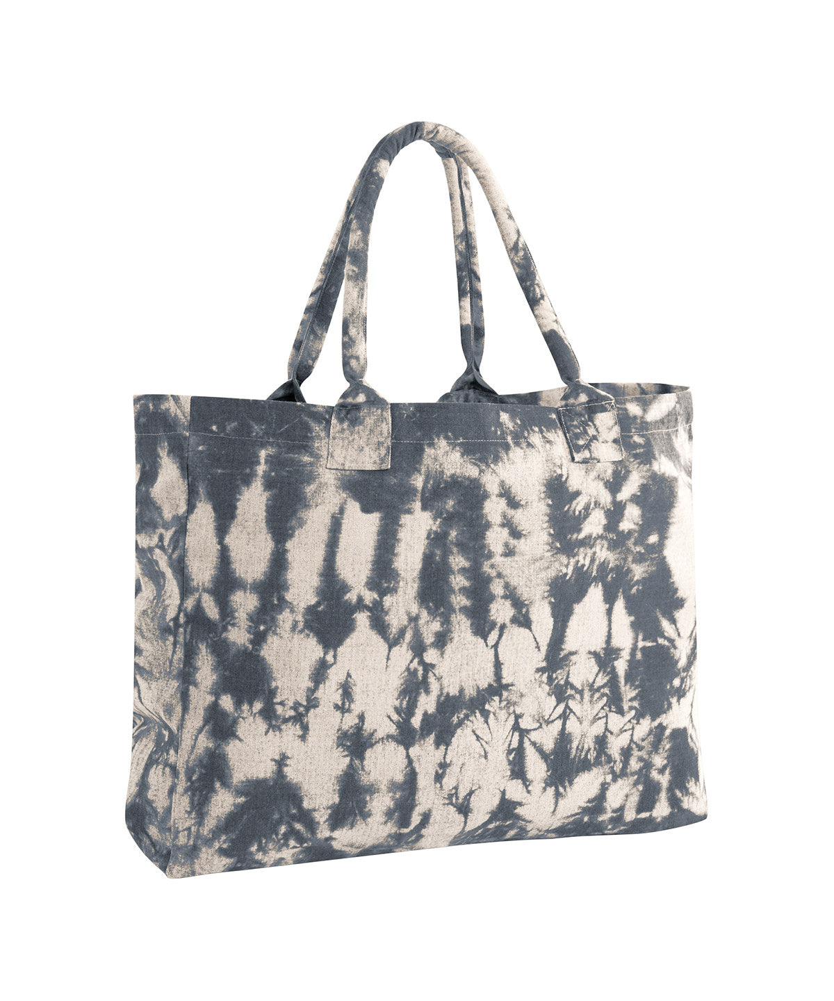 Westford Mill Tie-dye canvas tote bag in Natural Black Tie-Dye, front view