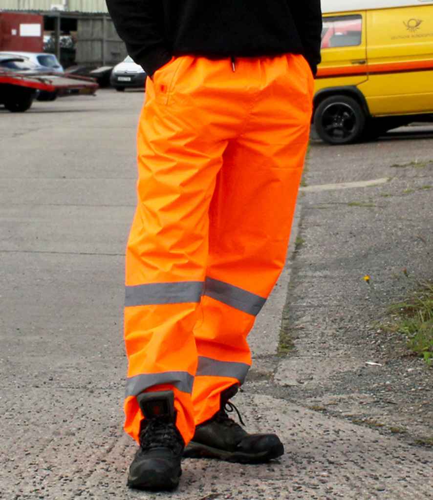 Warrior Hi-Vis Overtrousers in Fluorescent Orange