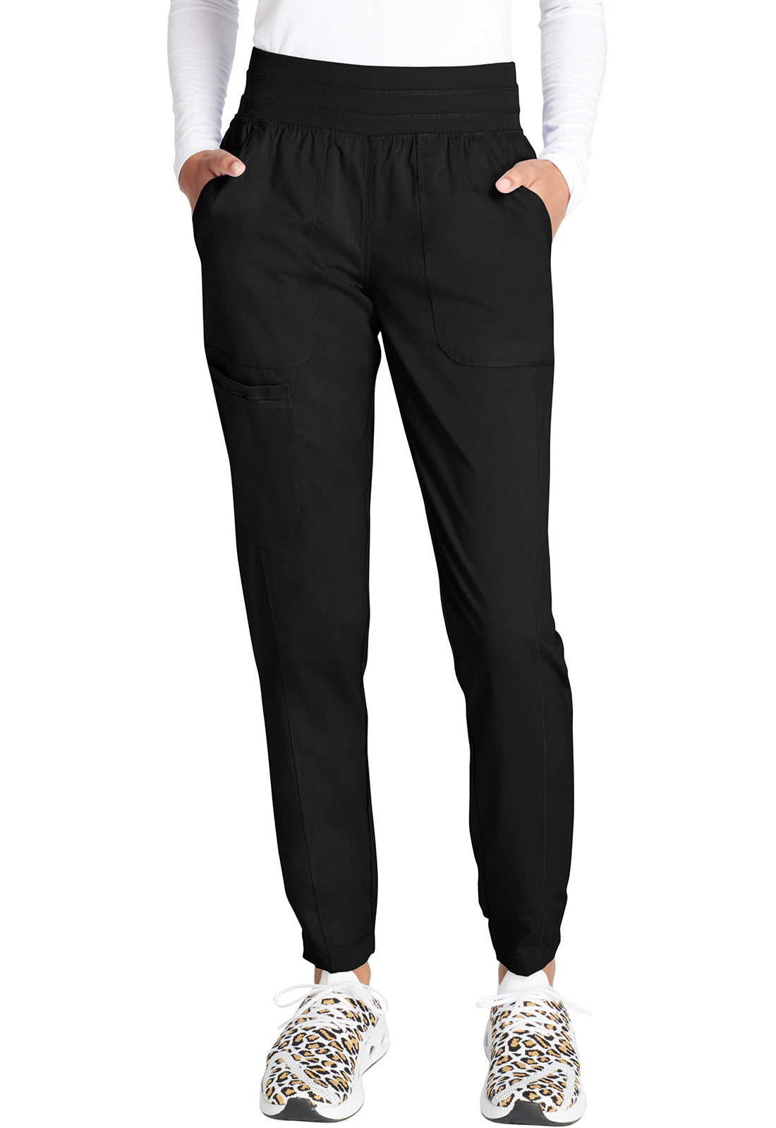 Cherokee WWE011 Natural Rise Jogger - Black (front)