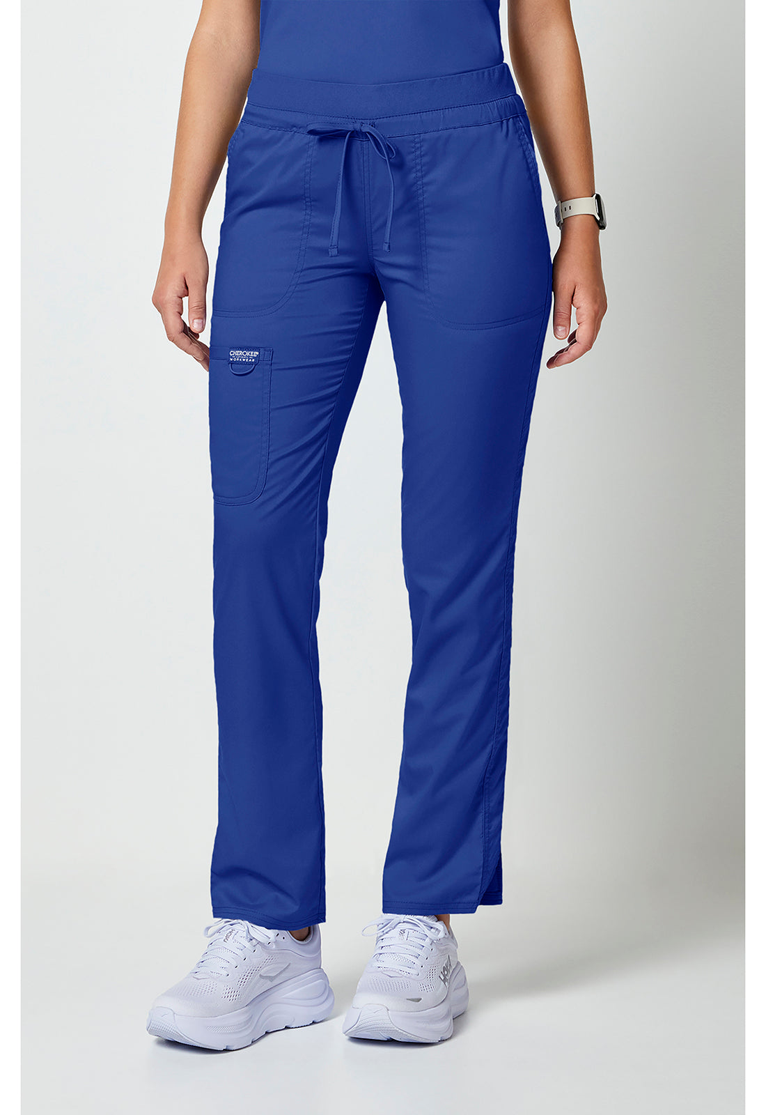 Cherokee WWE105 Mid Rise Tapered Leg Drawstring Pant - Galaxy Blue (front)