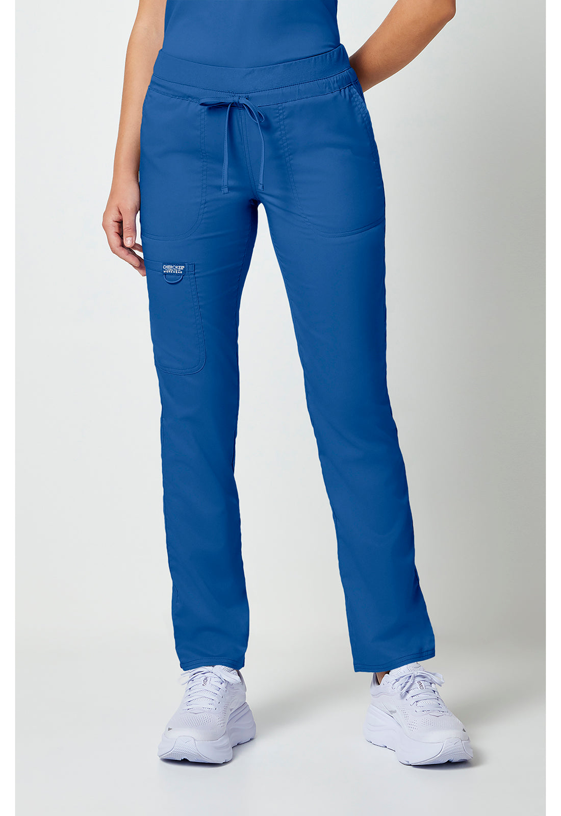 Cherokee WWE105 Mid Rise Tapered Leg Drawstring Pant - Royal (front)