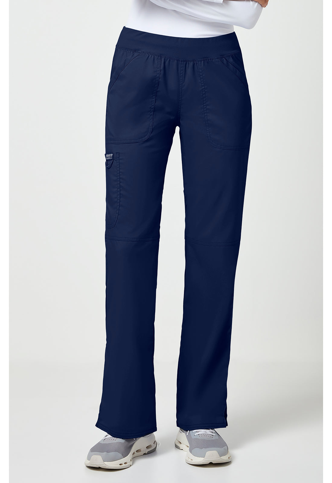 Cherokee WWE110P Mid Rise Straight Leg Pull-on Pant - Navy (front)