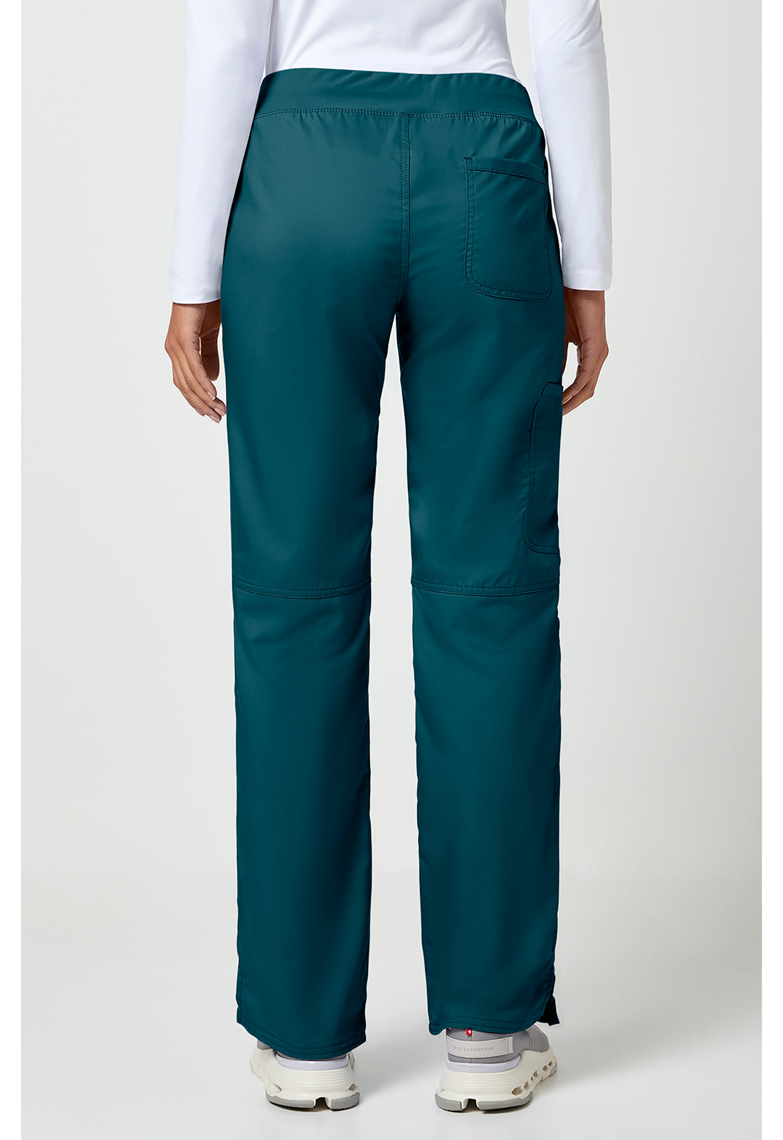 Cherokee WWE110 Mid Rise Straight Leg Pull-on Pant - Caribbean Blue (back)