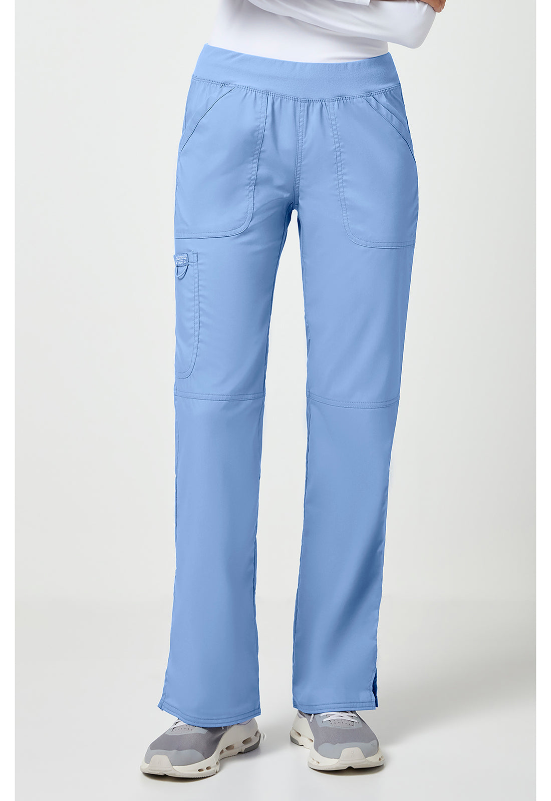 Cherokee WWE110 Mid Rise Straight Leg Pull-on Pant - Ciel Blue (front)