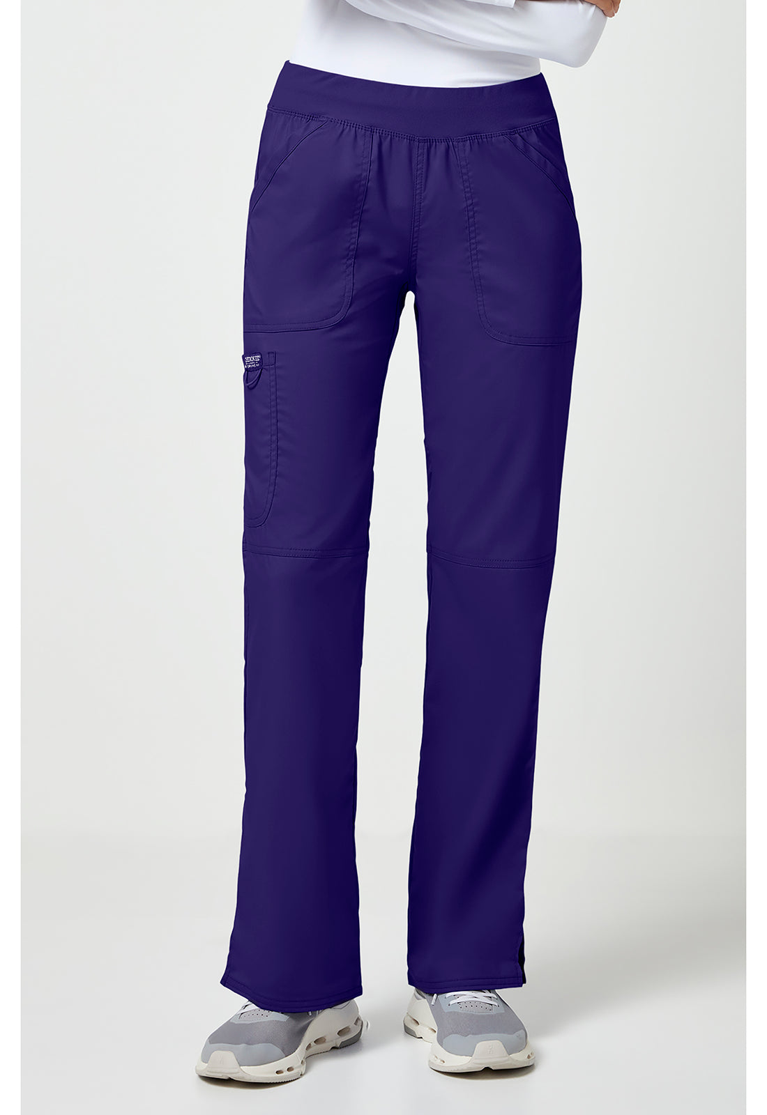 Cherokee WWE110 Mid Rise Straight Leg Pull-on Pant - Grape (front)