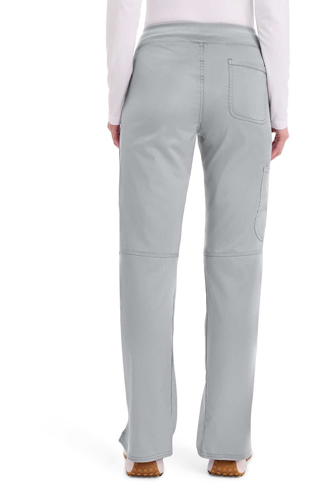 Cherokee WWE110 Mid Rise Straight Leg Pull-on Pant - Grey (back)