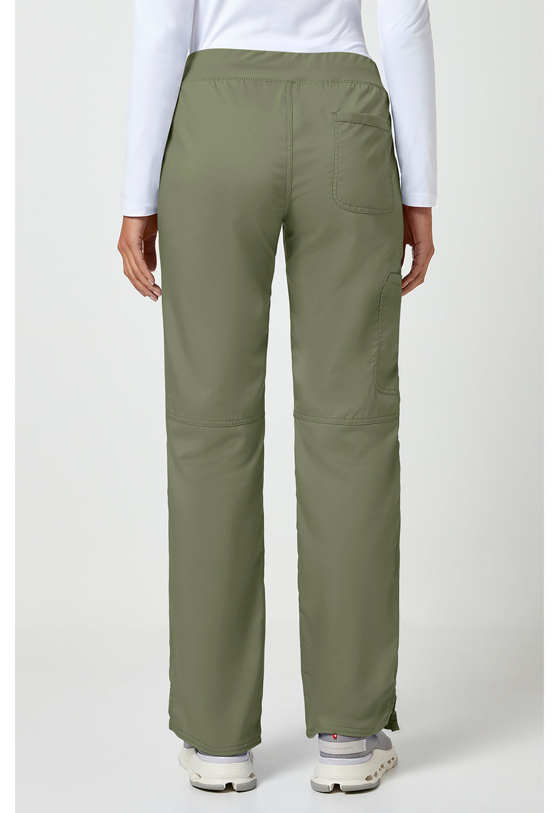 Cherokee WWE110 Mid Rise Straight Leg Pull-on Pant - Olive (back)