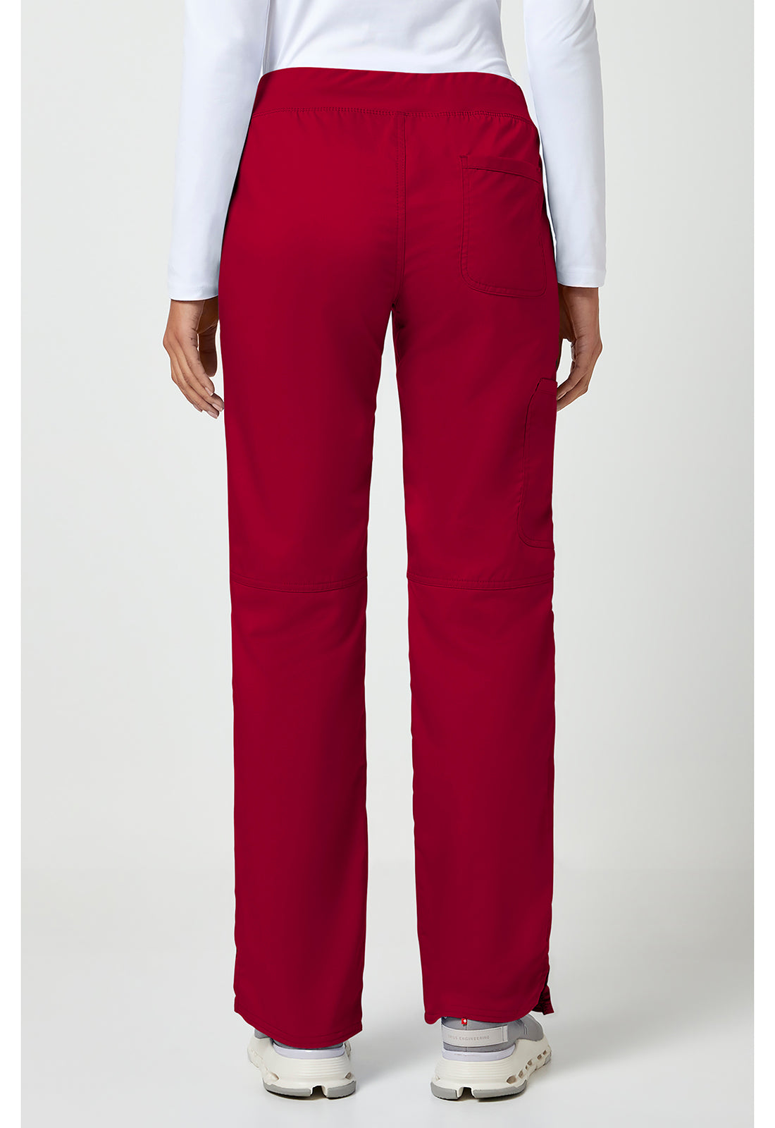 Cherokee WWE110 Mid Rise Straight Leg Pull-on Pant - Red (back)