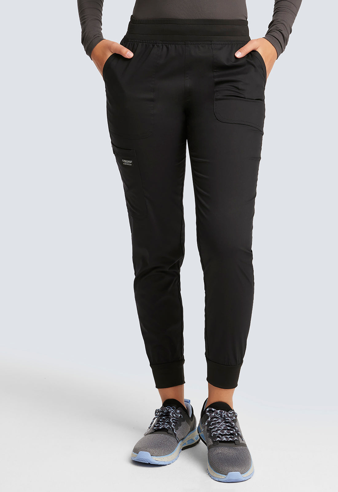 Cherokee WWE115 Mid Rise Jogger - Black (front)