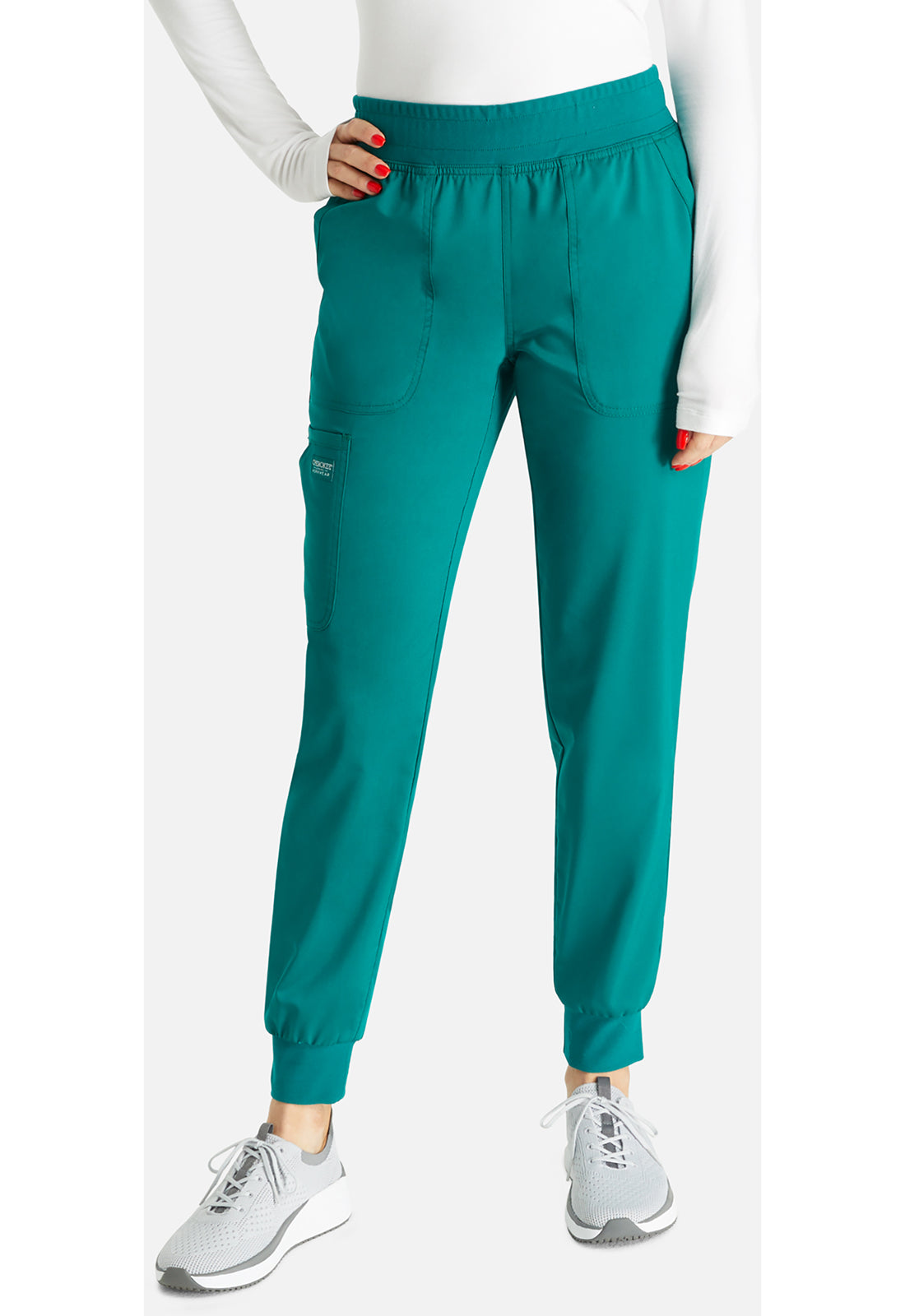 Cherokee WWE115 Mid Rise Jogger - Hunter Green (front)