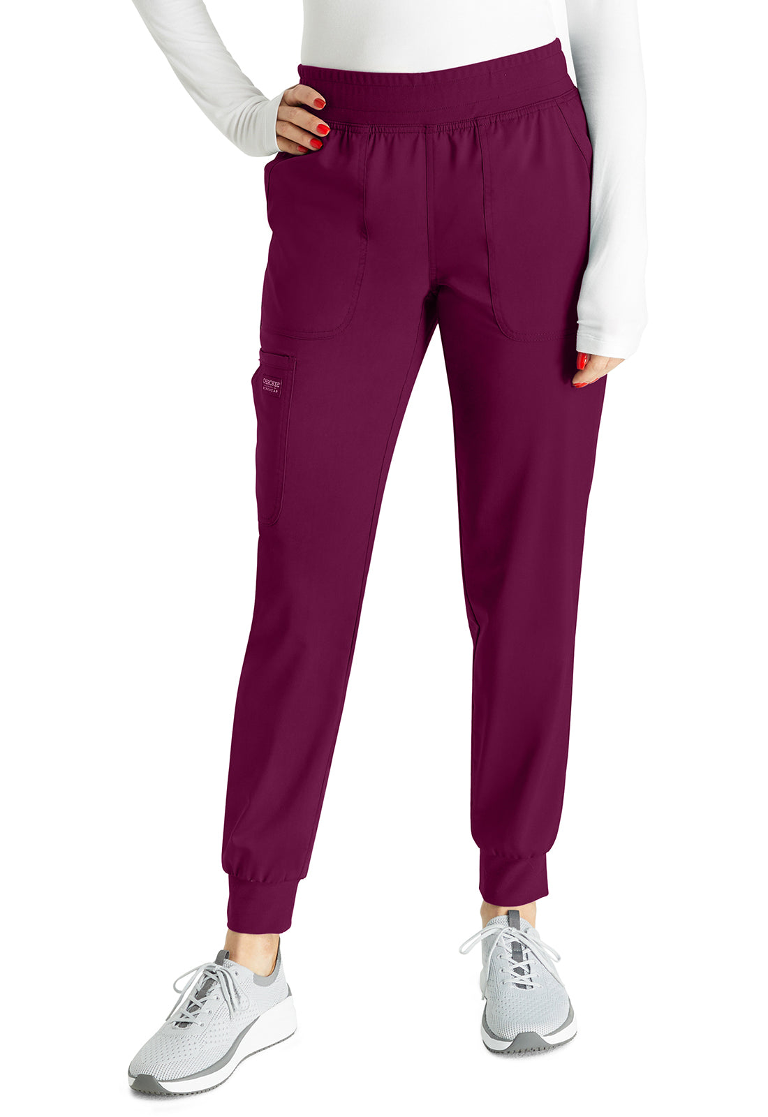 Cherokee WWE115 Mid Rise Jogger - Wine (front)
