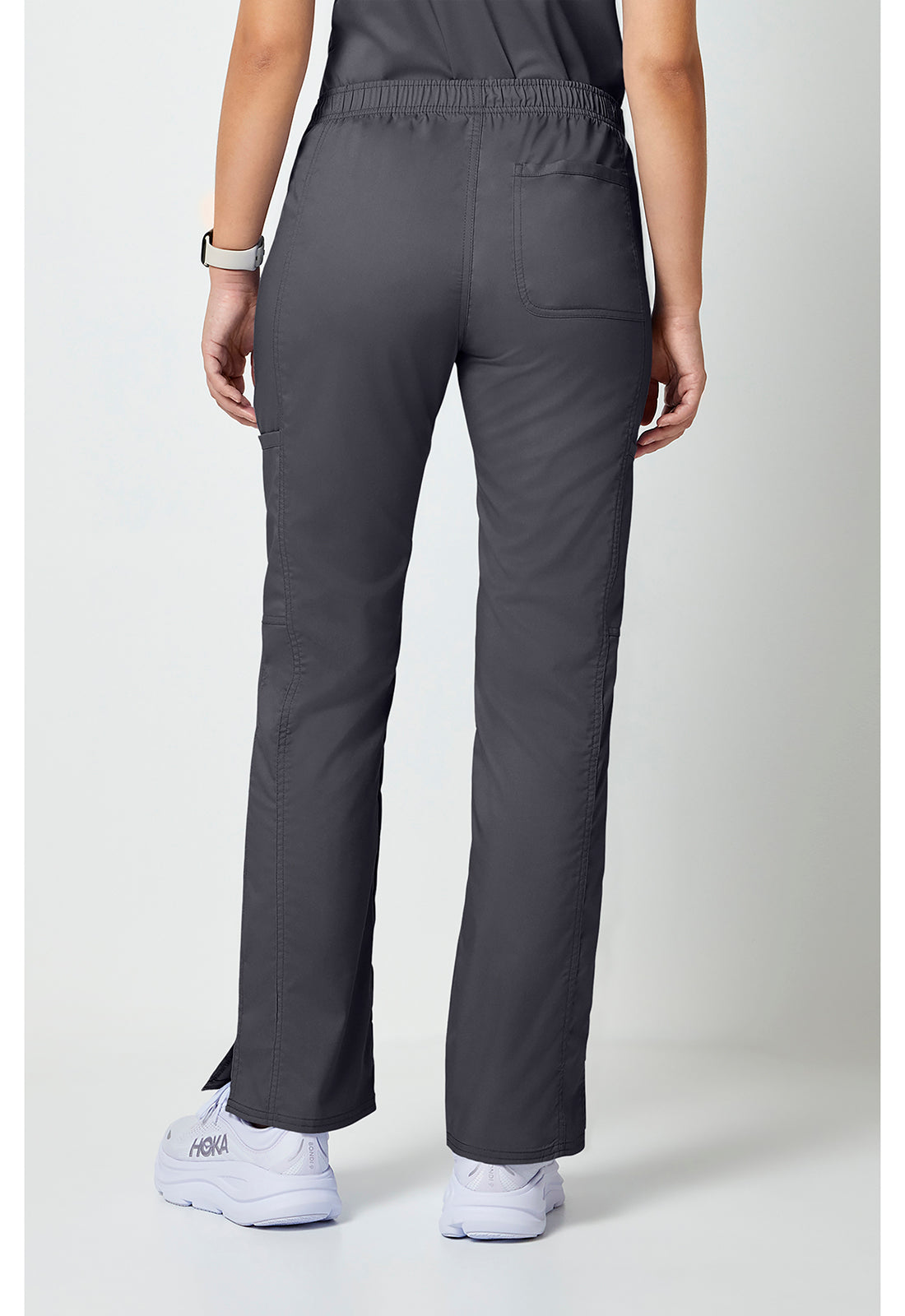 Cherokee WWE120 Mid Rise Moderate Flare Leg Drawstring P - Pewter (back)