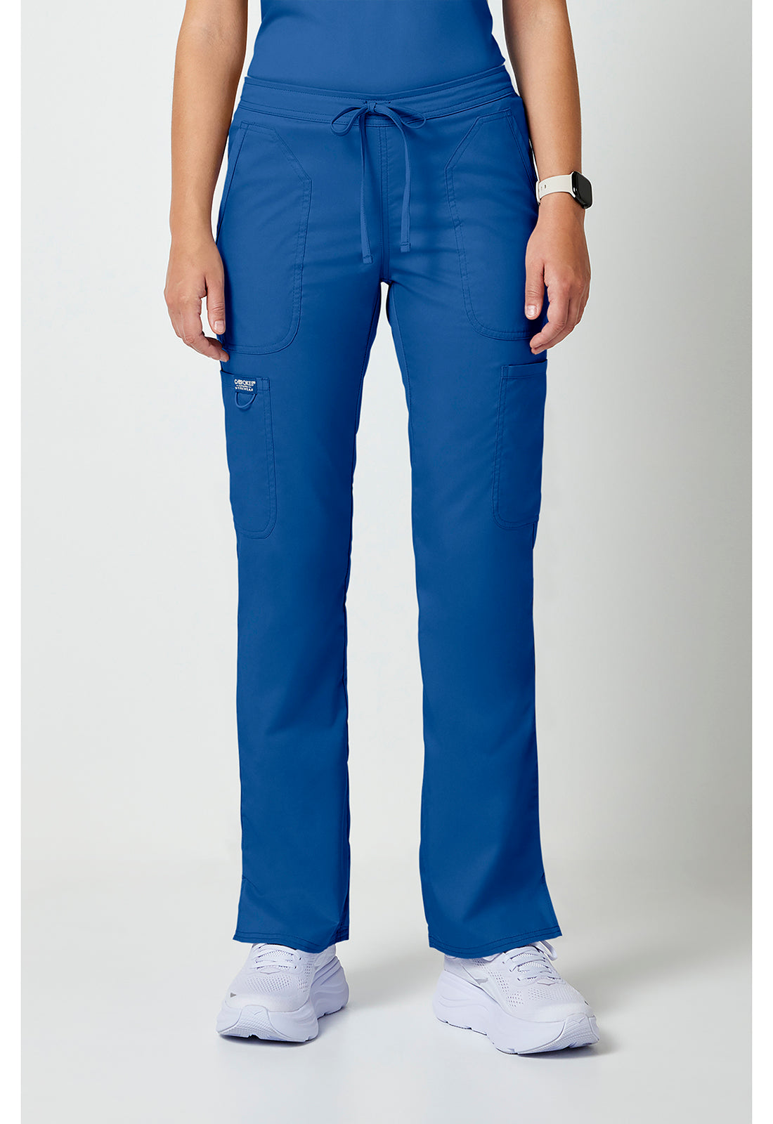 Cherokee WWE120 Mid Rise Moderate Flare Leg Drawstring P - Royal (front)