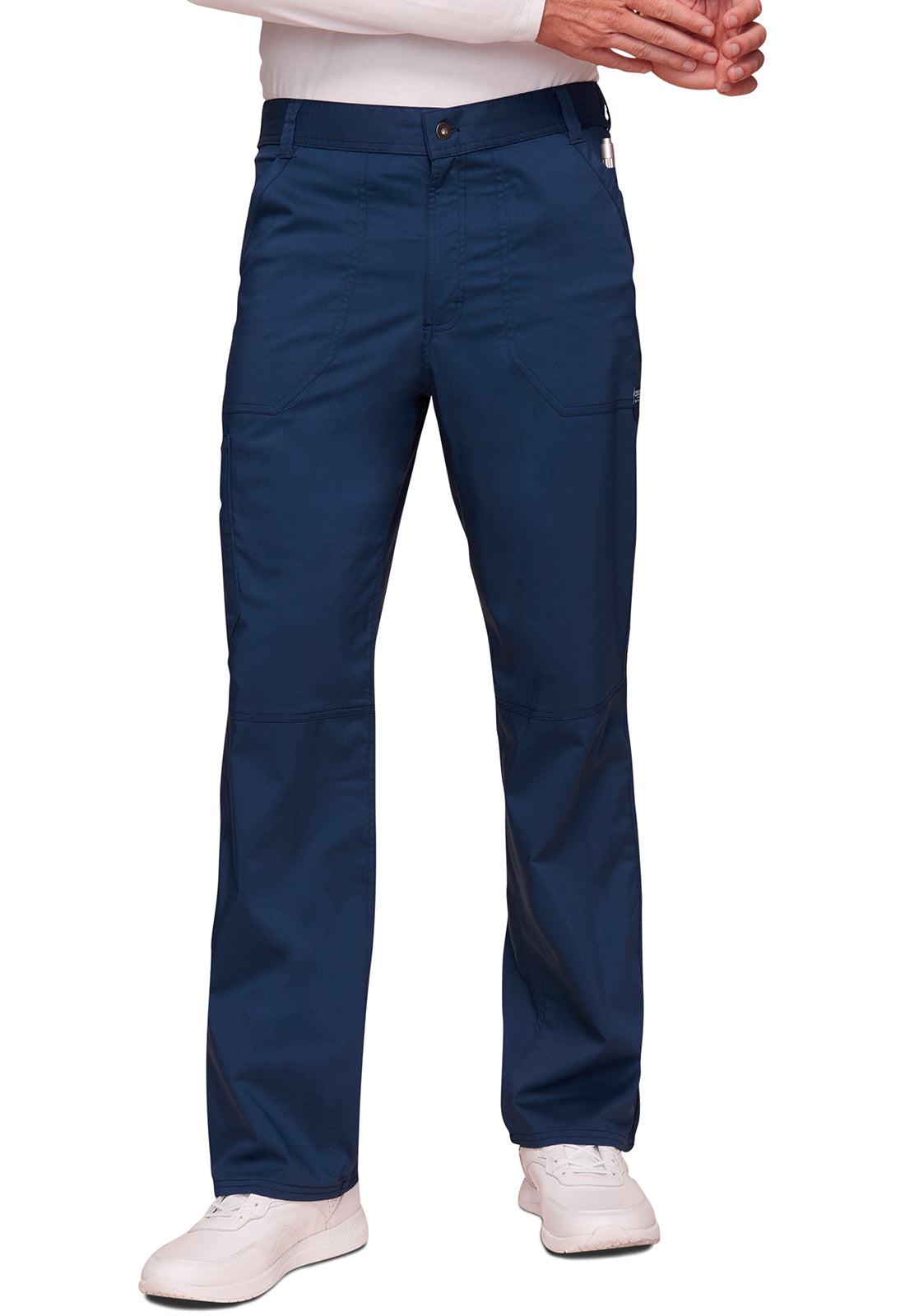 Cherokee WWE140T Men's Mid Rise Tapered Leg Fly Front Pa - Navy (front)