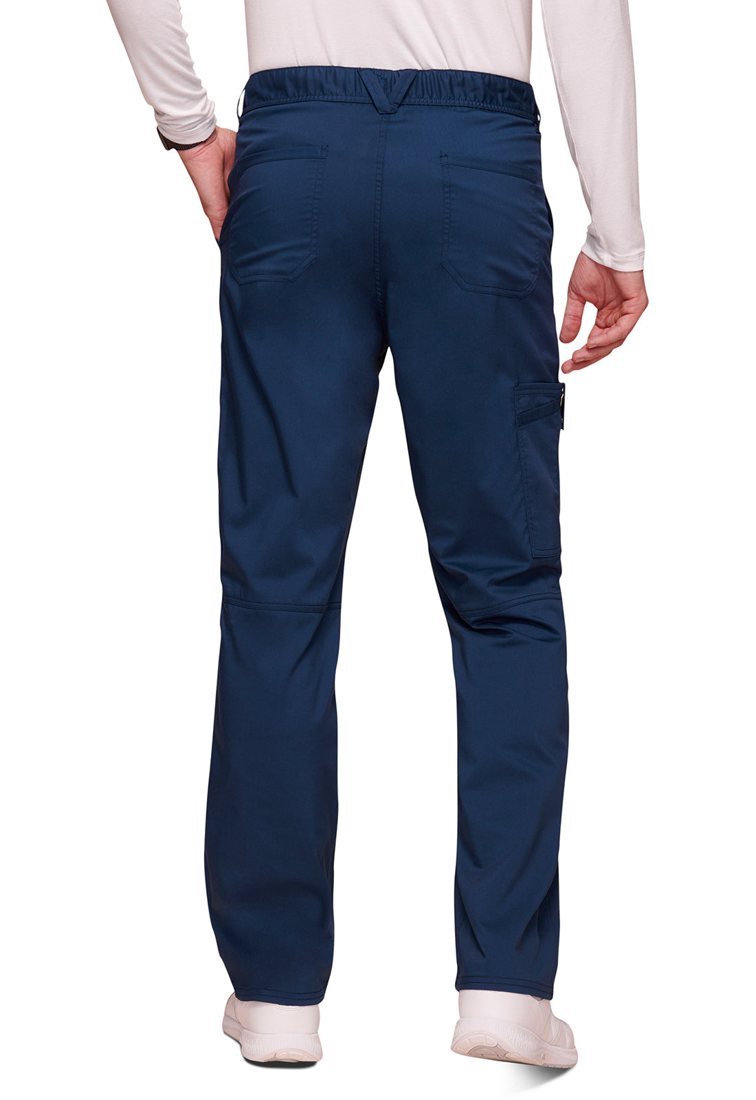Cherokee WWE140T Men's Mid Rise Tapered Leg Fly Front Pa - Navy (back)