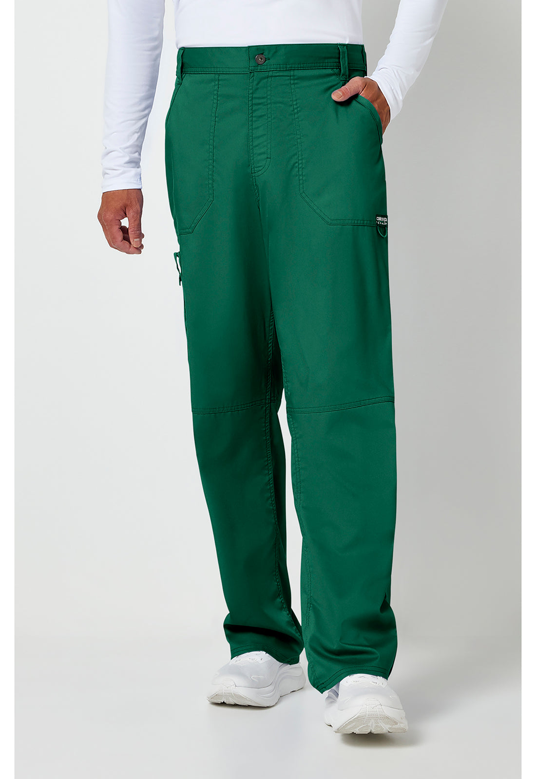 Cherokee WWE140 Men's Mid Rise Tapered Leg Pant - Hunter Green (front)