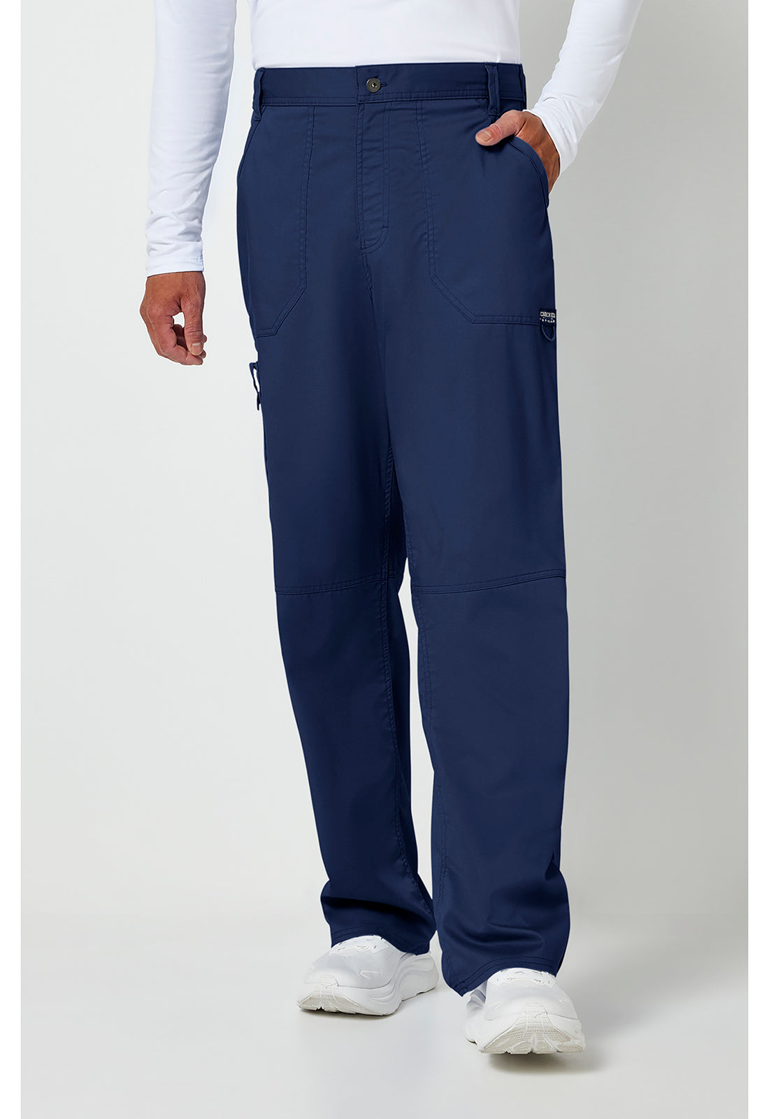 Cherokee WWE140 Men's Mid Rise Tapered Leg Pant - Navy (front)