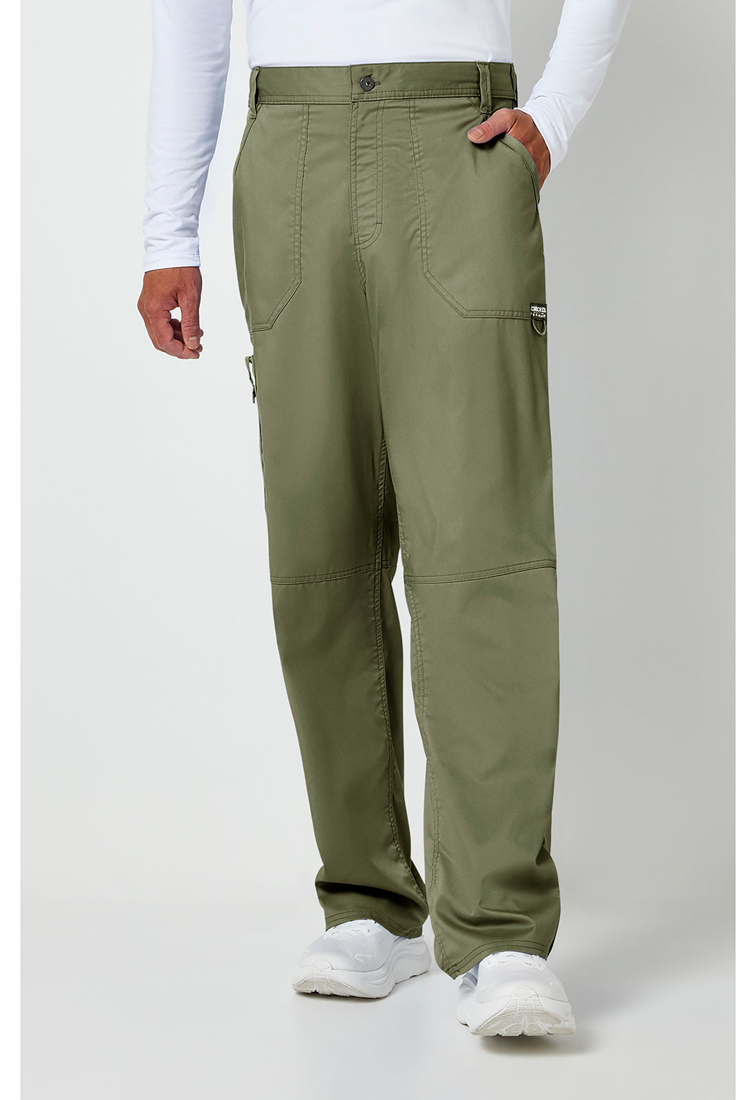 Cherokee WWE140 Men's Mid Rise Tapered Leg Pant - Olive (front)