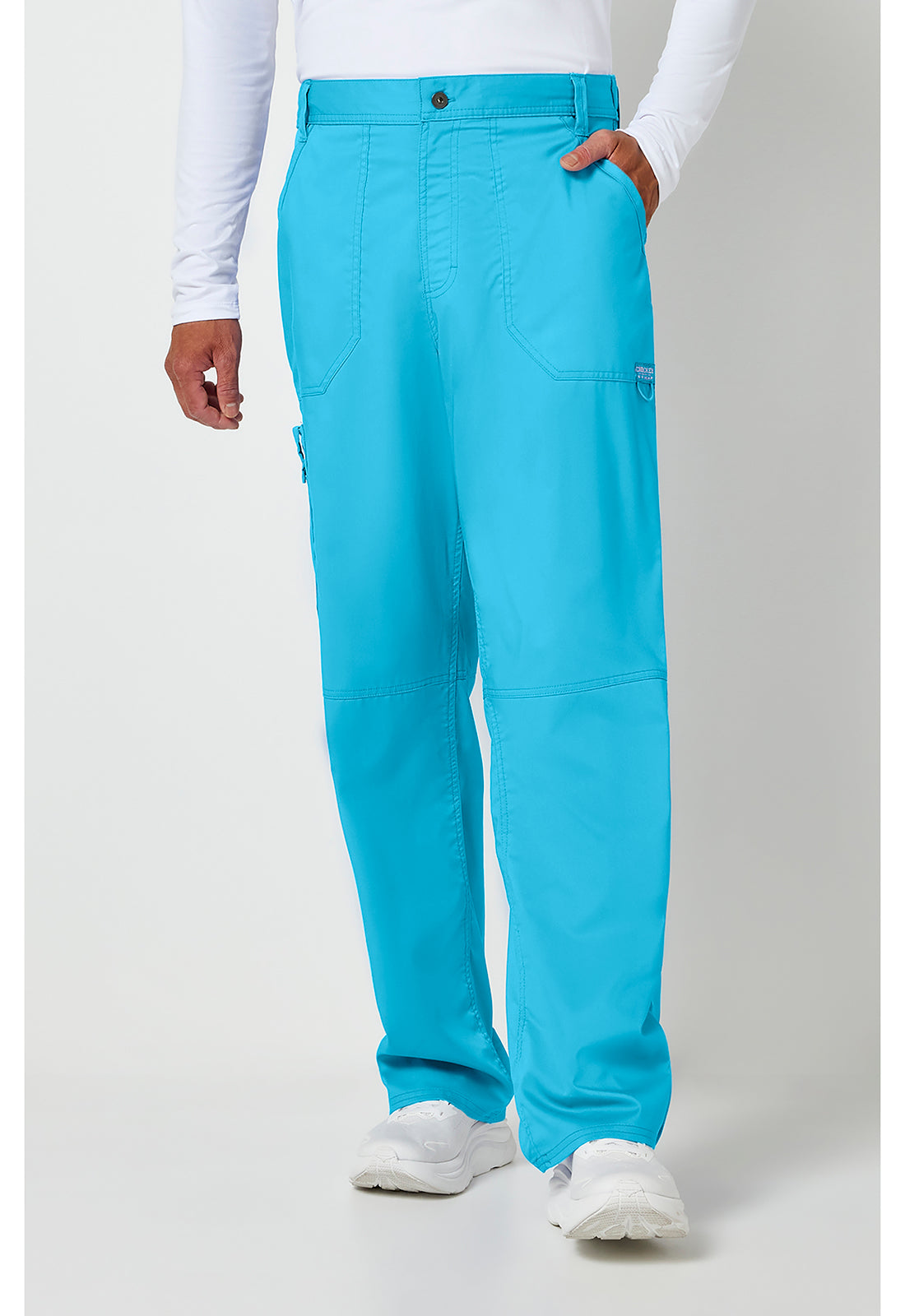 Cherokee WWE140 Men's Mid Rise Tapered Leg Pant - Turquoise (front)