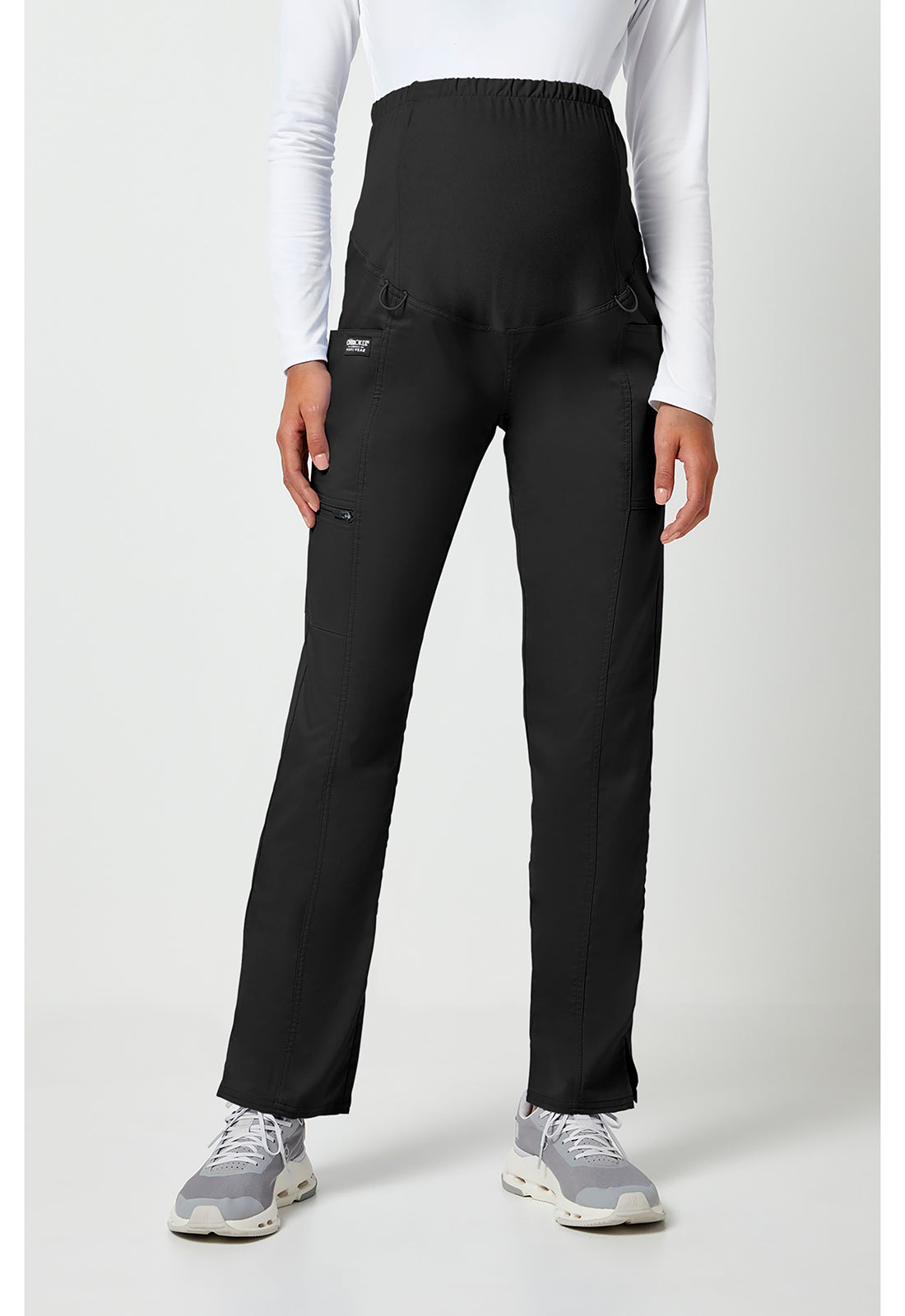 Cherokee WWE155 Maternity Straight Leg Pant - Black (front)