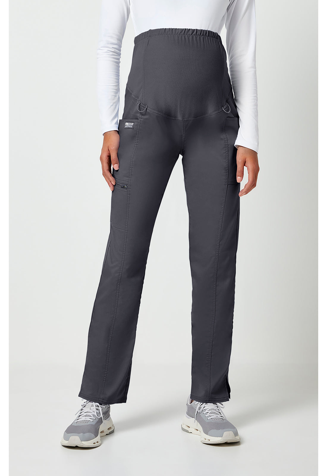 Cherokee WWE155 Maternity Straight Leg Pant - Pewter (front)