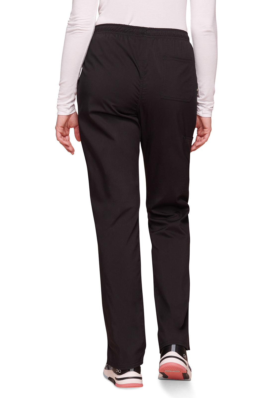 Cherokee WWE235AB Mid Rise Straight Leg Drawstring Pant - Black (back)