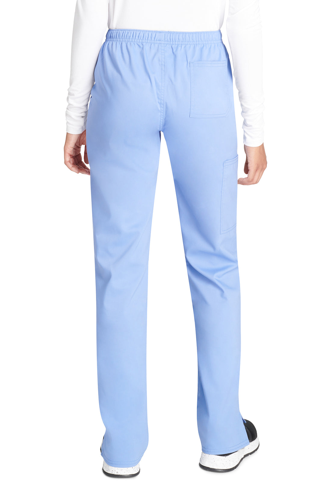Cherokee WWE235AB Mid Rise Straight Leg Drawstring Pant - Ciel Blue (back)