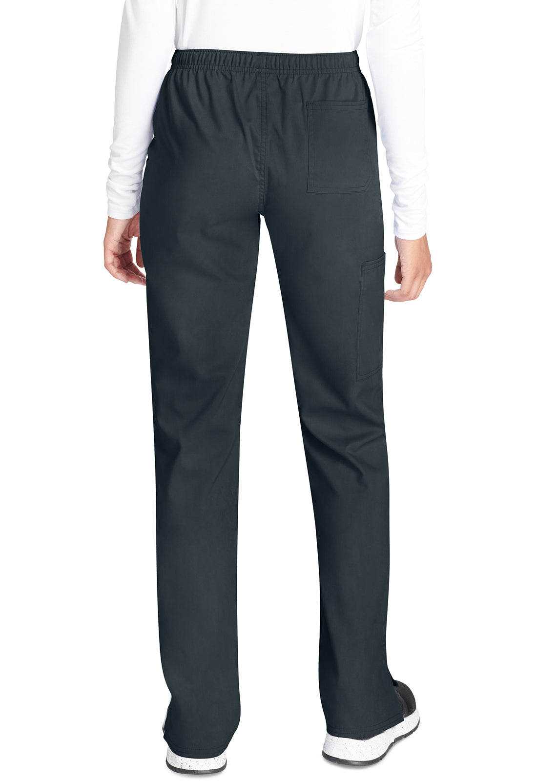 Cherokee WWE235AB Mid Rise Straight Leg Drawstring Pant - Pewter (back)