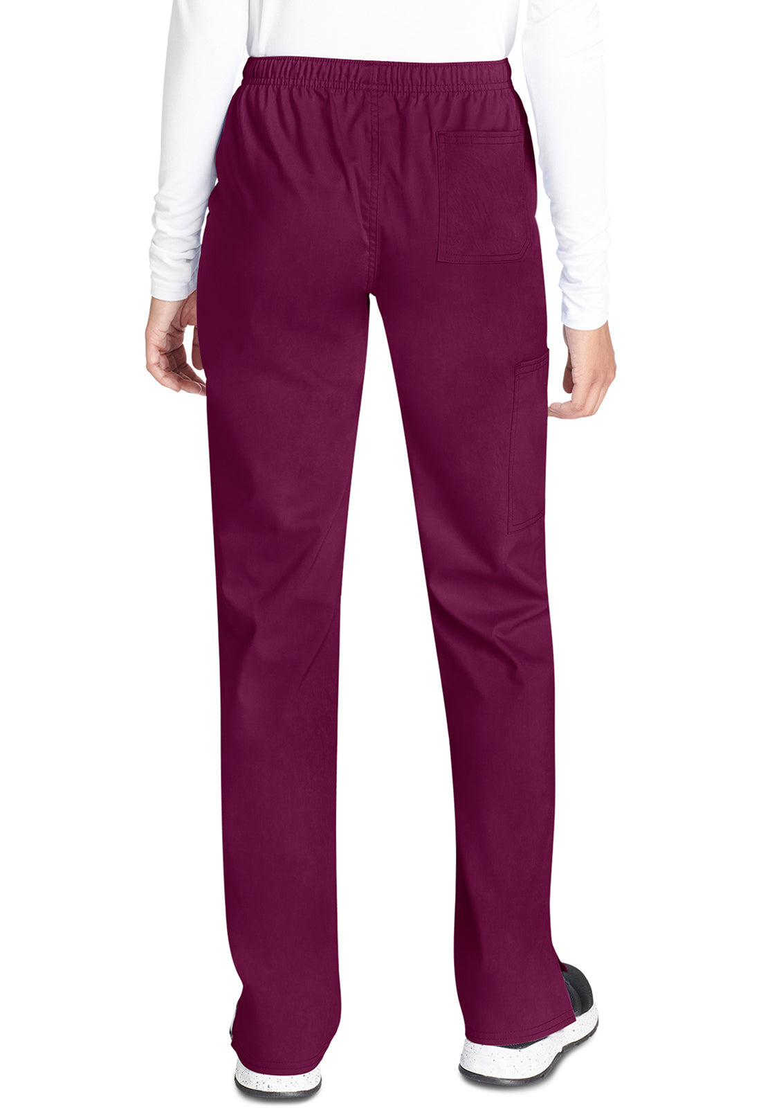 Cherokee WWE235AB Mid Rise Straight Leg Drawstring Pant - Wine (back)