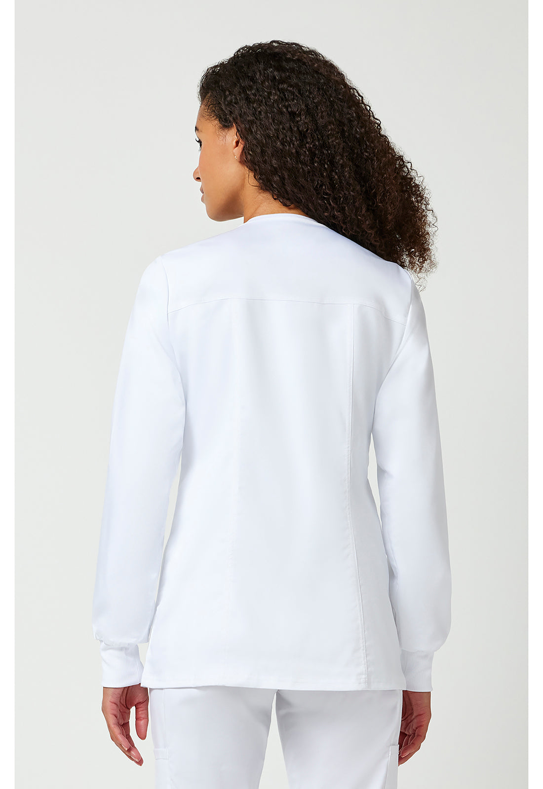 Cherokee WWE310W Snap Front Warm-up Jacket - White (back)