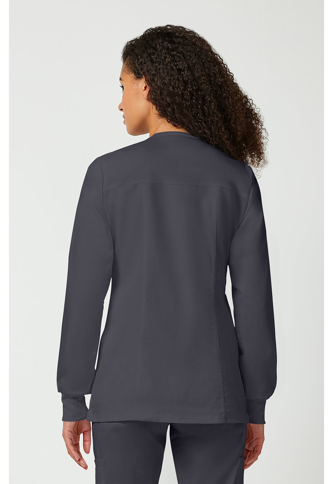 Cherokee WWE310 Snap Front Warm-up Jacket - Pewter (back)