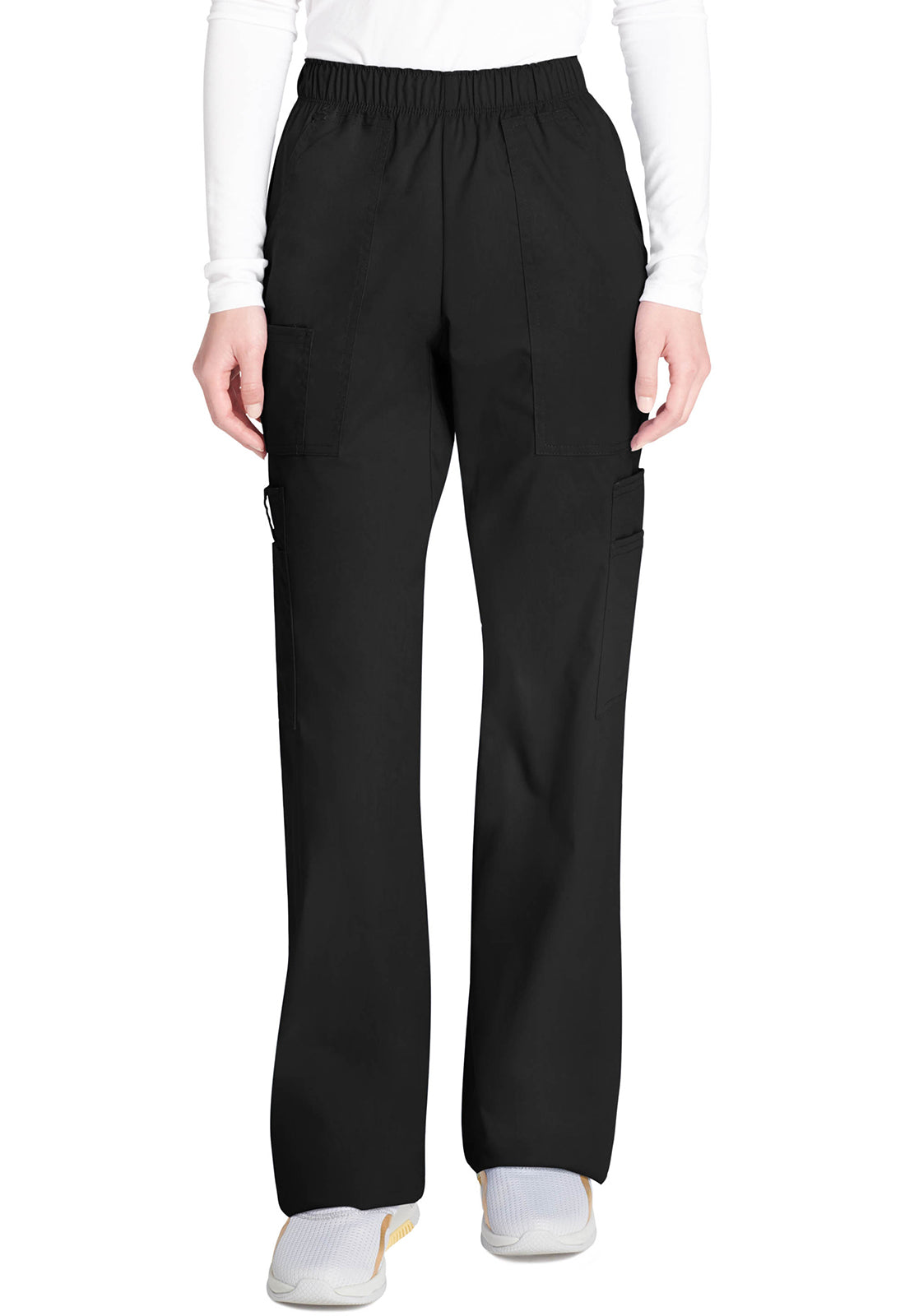 Cherokee WWE4005 Mid Rise Pull-On Cargo Pant - Black (front)