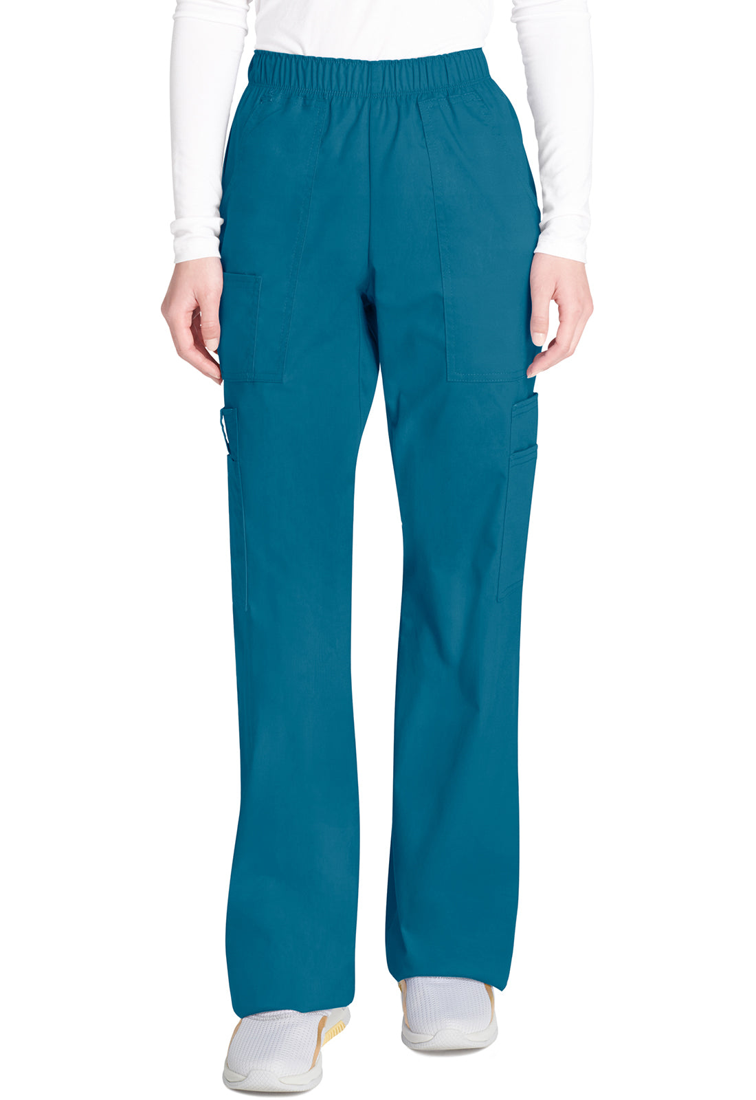 Cherokee WWE4005 Mid Rise Pull-On Cargo Pant - Caribbean Blue (front)