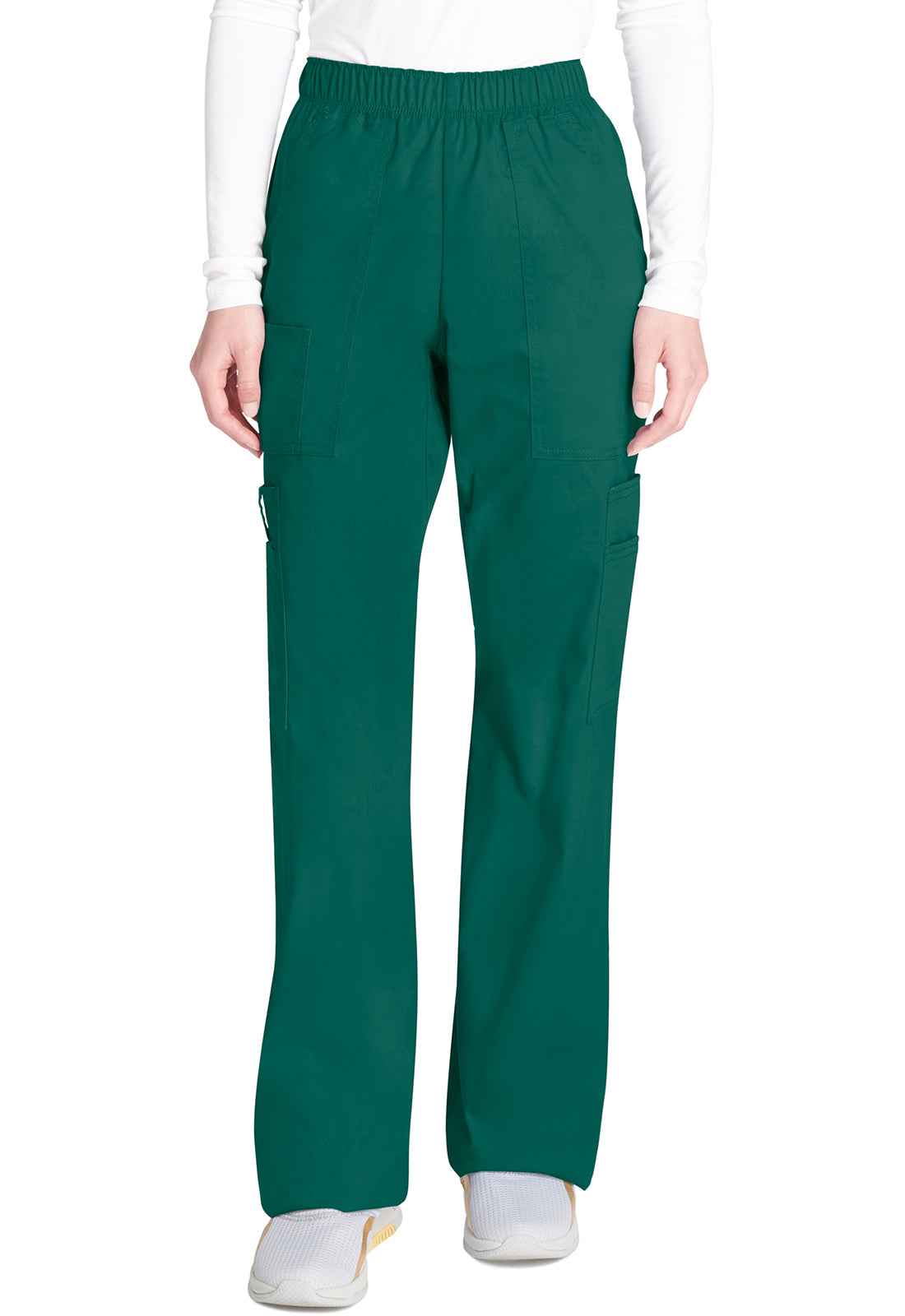 Cherokee WWE4005 Mid Rise Pull-On Cargo Pant - Hunter Green (front)