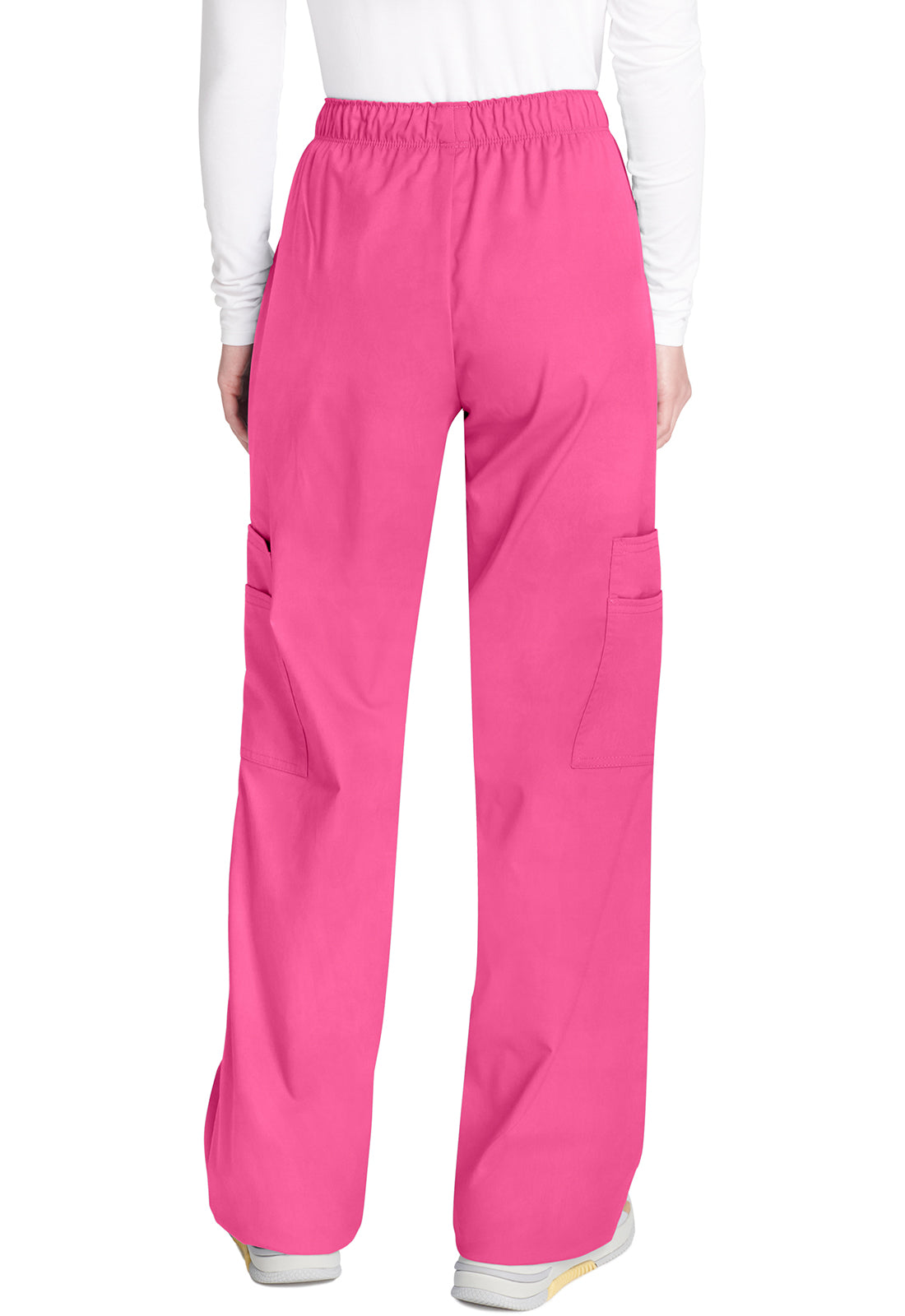 Cherokee WWE4005 Mid Rise Pull-On Cargo Pant - Shocking Pink (back)