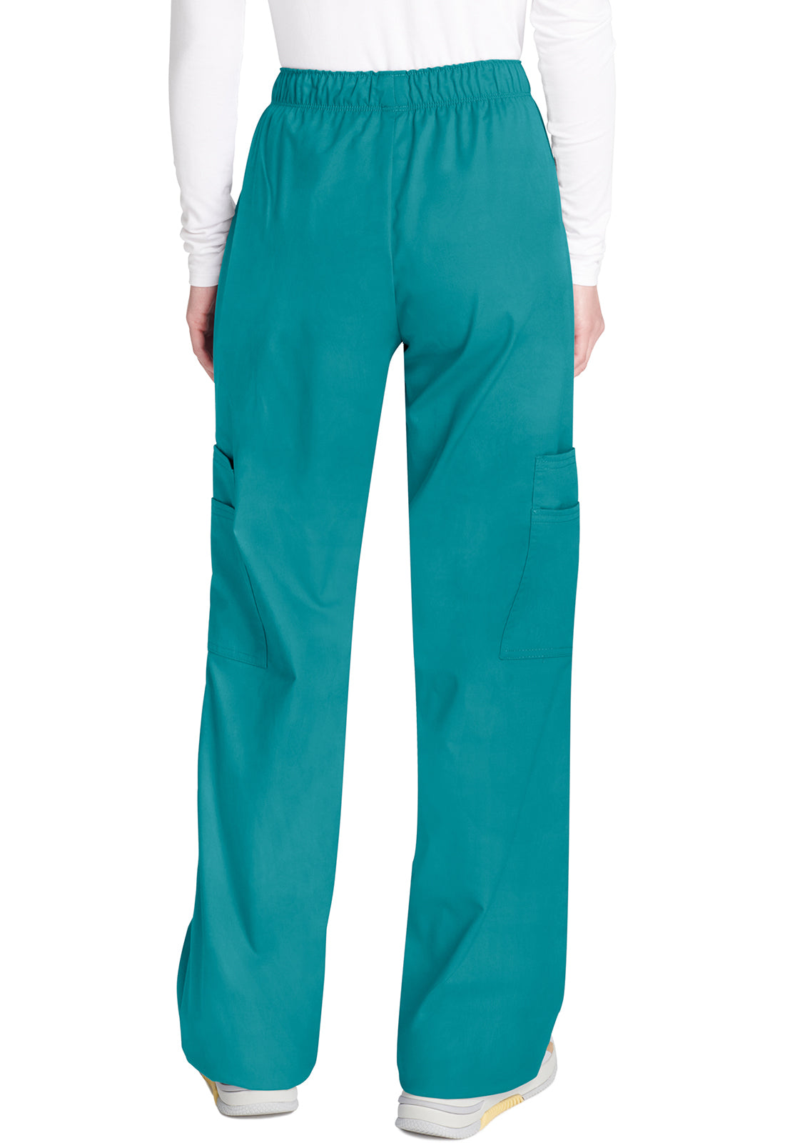 Cherokee WWE4005 Mid Rise Pull-On Cargo Pant - Teal Blue (back)