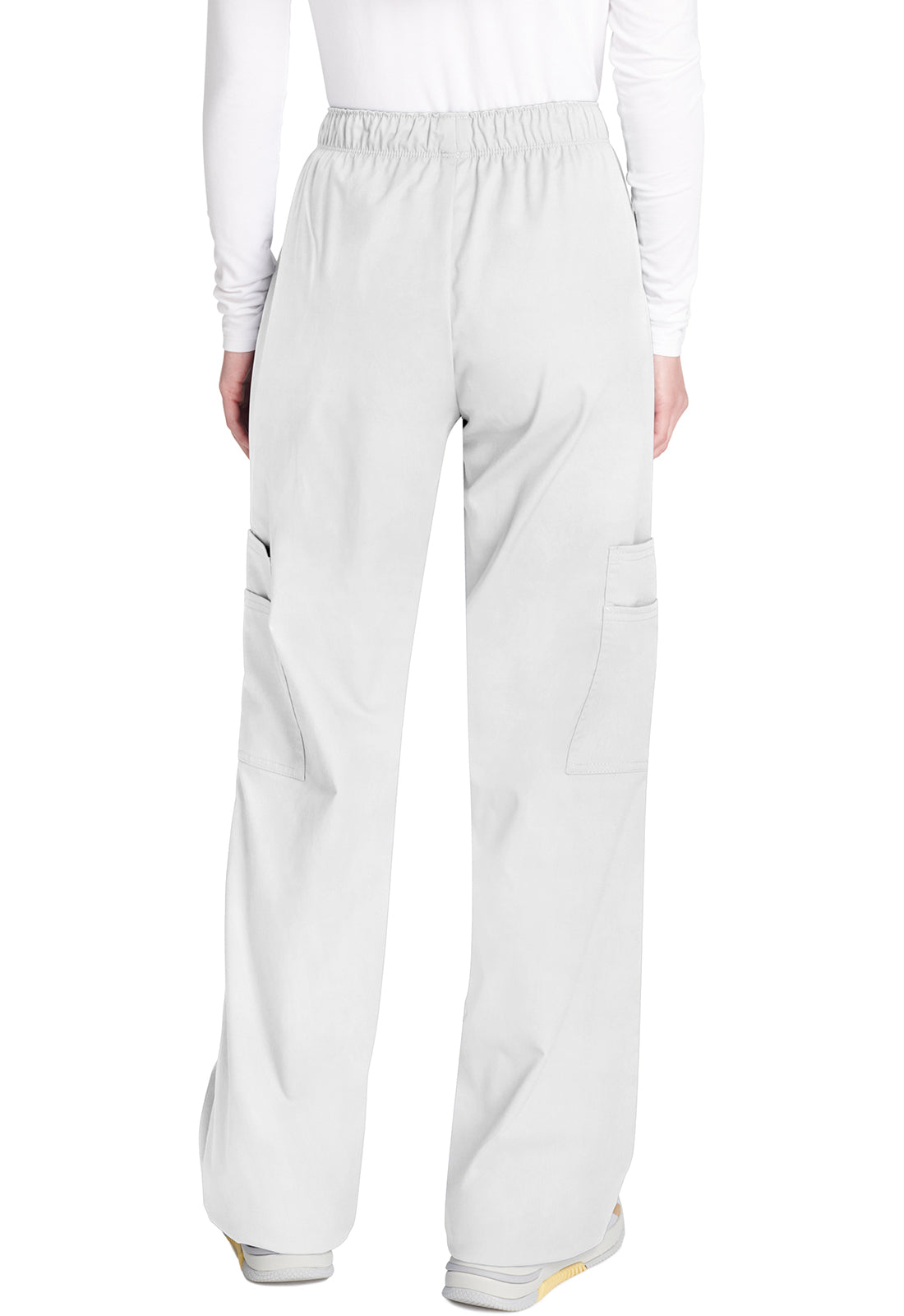 Cherokee WWE4005 Mid Rise Pull-On Cargo Pant - White (back)